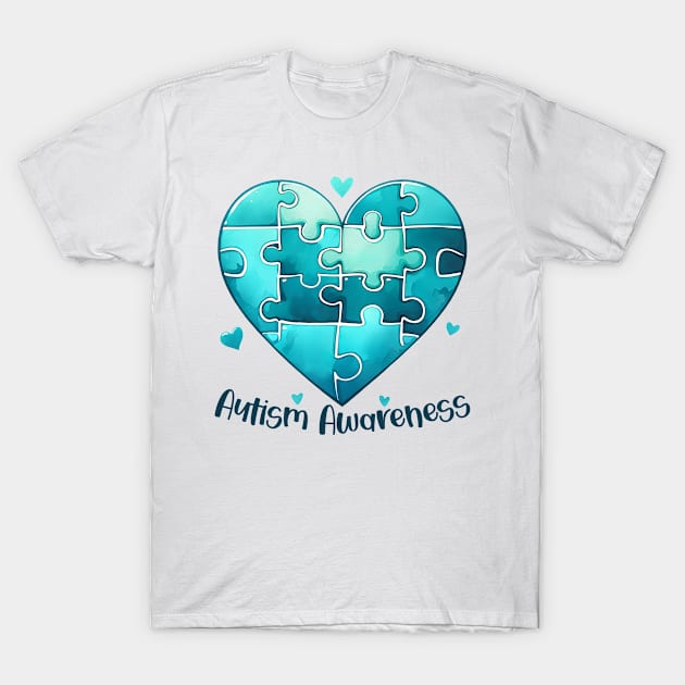 Puzzle Heart Autism Awareness Gift for Birthday, Mother's Day, Thanksgiving, Christmas T-Shirt by skstring